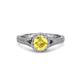 3 - Levana Signature Round Yellow Sapphire and Diamond Halo Engagement Ring 