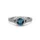 2 - Levana Signature Blue and White Diamond Halo Engagement Ring 