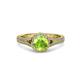 2 - Levana Signature Peridot and Diamond Halo Engagement Ring 