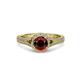 2 - Levana Signature Red Garnet and Diamond Halo Engagement Ring 