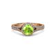 3 - Levana Signature Peridot and Diamond Halo Engagement Ring 