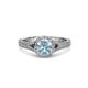 2 - Levana Signature Aquamarine and Diamond Halo Engagement Ring 