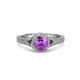2 - Levana Signature Amethyst and Diamond Halo Engagement Ring 