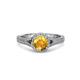 3 - Levana Signature Citrine and Diamond Halo Engagement Ring 
