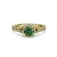 2 - Levana Signature Diamond and Lab Created Alexandrite Halo Engagement Ring 