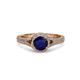 2 - Levana Signature Blue Sapphire and Diamond Halo Engagement Ring 
