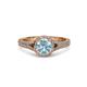 2 - Levana Signature Aquamarine and Diamond Halo Engagement Ring 