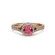 2 - Levana Signature Rhodolite Garnet and Diamond Halo Engagement Ring 