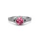 2 - Levana Signature Pink Tourmaline and Diamond Halo Engagement Ring 