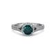 2 - Levana Signature London Blue Topaz and Diamond Halo Engagement Ring 