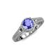 3 - Levana Signature Diamond and Tanzanite Halo Engagement Ring 