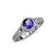 3 - Levana Signature Diamond and Iolite Halo Engagement Ring 