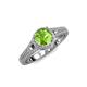 4 - Levana Signature Peridot and Diamond Halo Engagement Ring 