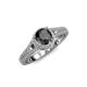 3 - Levana Signature Black and White Diamond Halo Engagement Ring 