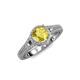 4 - Levana Signature Round Yellow Sapphire and Diamond Halo Engagement Ring 