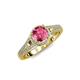 3 - Levana Signature Pink Tourmaline and Diamond Halo Engagement Ring 
