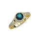 3 - Levana Signature London Blue Topaz and Diamond Halo Engagement Ring 