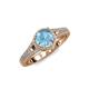 3 - Levana Signature Blue Topaz and Diamond Halo Engagement Ring 
