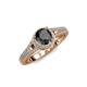 3 - Levana Signature Black and White Diamond Halo Engagement Ring 