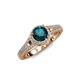 3 - Levana Signature London Blue Topaz and Diamond Halo Engagement Ring 