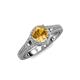4 - Levana Signature Citrine and Diamond Halo Engagement Ring 