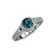 3 - Levana Signature Blue and White Diamond Halo Engagement Ring 