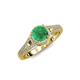 3 - Levana Signature Emerald and Diamond Halo Engagement Ring 