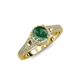 3 - Levana Signature Diamond and Lab Created Alexandrite Halo Engagement Ring 