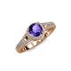 3 - Levana Signature Iolite and Diamond Halo Engagement Ring 
