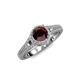 3 - Levana Signature Red Garnet and Diamond Halo Engagement Ring 