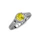 3 - Levana Signature Yellow and White Diamond Halo Engagement Ring 