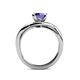 5 - Aimee Signature Iolite and Diamond Bypass Halo Engagement Ring 