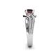 6 - Aimee Signature Red Garnet and Diamond Bypass Halo Engagement Ring 