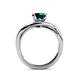 5 - Aimee Signature London Blue Topaz and Diamond Bypass Halo Engagement Ring 
