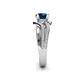 6 - Aimee Signature Blue and White Diamond Bypass Halo Engagement Ring 