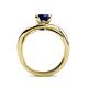 5 - Aimee Signature Blue Sapphire and Diamond Bypass Halo Engagement Ring 