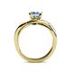 5 - Aimee Signature Aquamarine and Diamond Bypass Halo Engagement Ring 