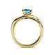 5 - Aimee Signature Blue Topaz and Diamond Bypass Halo Engagement Ring 