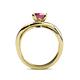 5 - Aimee Signature Rhodolite Garnet and Diamond Bypass Halo Engagement Ring 