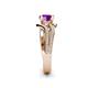 6 - Aimee Signature Amethyst and Diamond Bypass Halo Engagement Ring 
