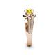 6 - Aimee Signature Yellow and White Diamond Bypass Halo Engagement Ring 