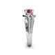 6 - Aimee Signature Pink Tourmaline and Diamond Bypass Halo Engagement Ring 