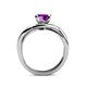 5 - Aimee Signature Amethyst and Diamond Bypass Halo Engagement Ring 
