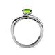 5 - Aimee Signature Peridot and Diamond Bypass Halo Engagement Ring 