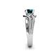 6 - Aimee Signature London Blue Topaz and Diamond Bypass Halo Engagement Ring 