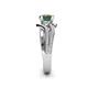 6 - Aimee Signature Diamond and Lab Created Alexandrite Bypass Halo Engagement Ring 