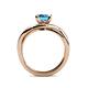 5 - Aimee Signature Blue Topaz and Diamond Bypass Halo Engagement Ring 