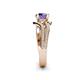 6 - Aimee Signature Iolite and Diamond Bypass Halo Engagement Ring 