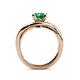 5 - Aimee Signature Emerald and Diamond Bypass Halo Engagement Ring 