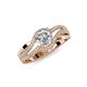 4 - Aimee Signature Diamond Bypass Halo Engagement Ring 